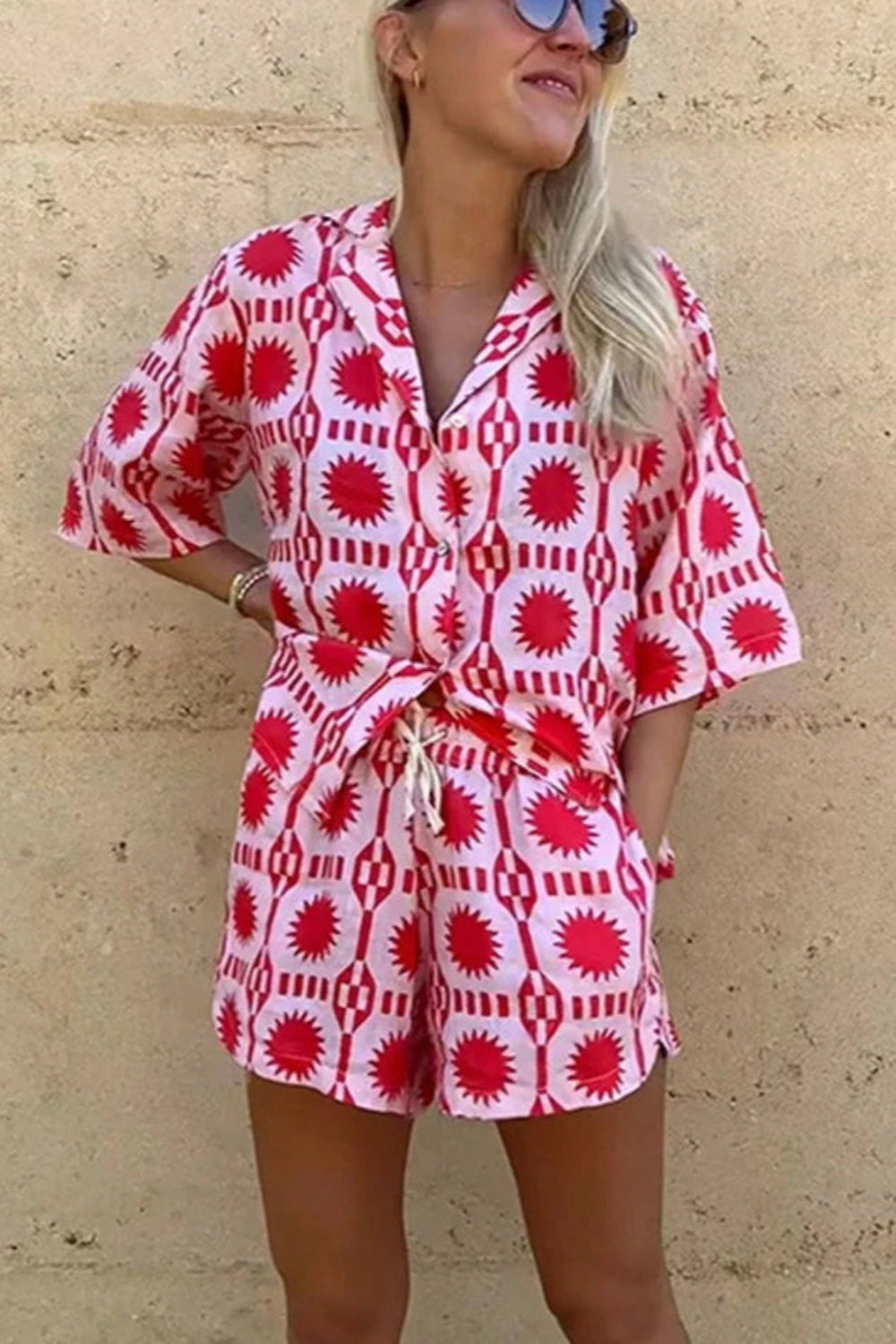 Zoé | Ensemble chemise imprimée et short assorti pour femme