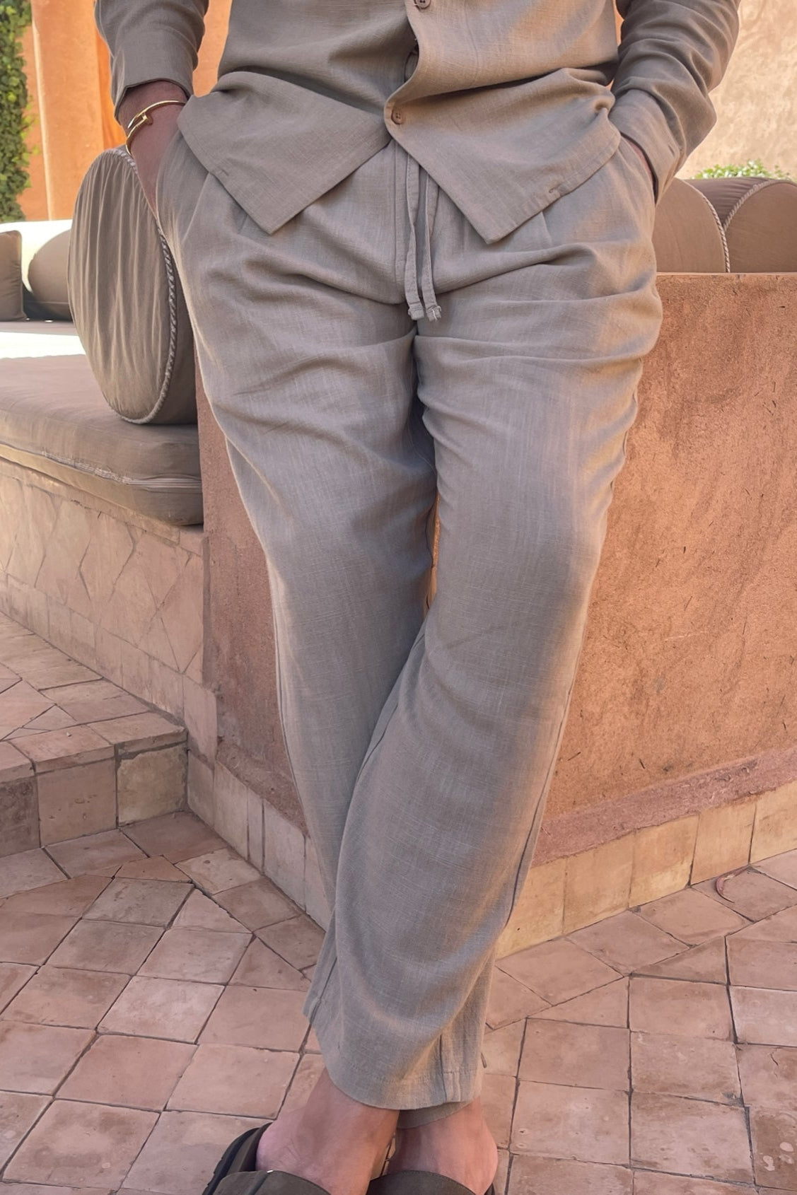 Marc | Ensemble Chemise et Pantalon en Lin Décontracté pour Homme