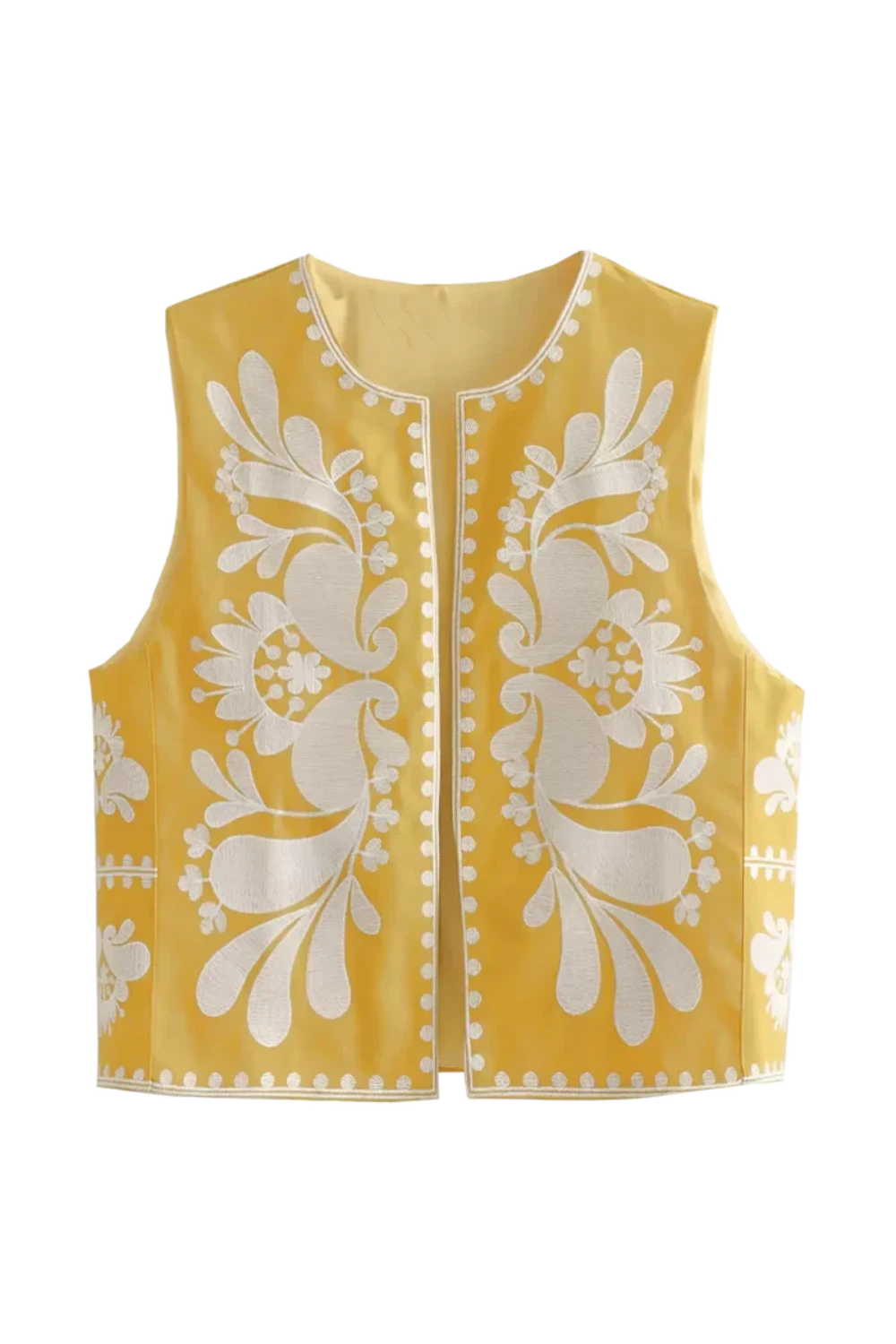 Elisa | Gilet sans manches brodé à motif folklorique pour femme