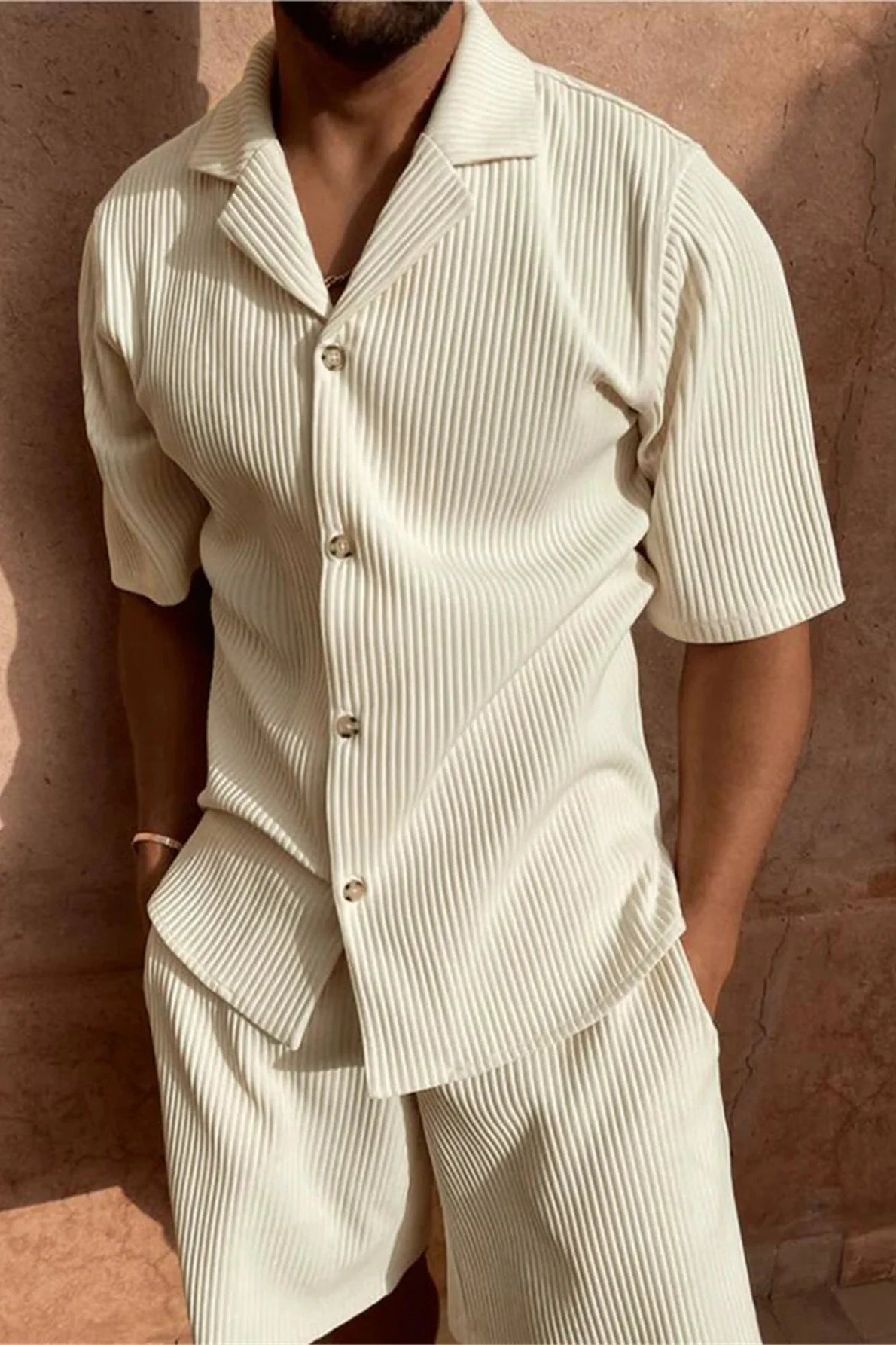 Émile | Ensemble Chemise et Short Plissé Décontracté pour Homme
