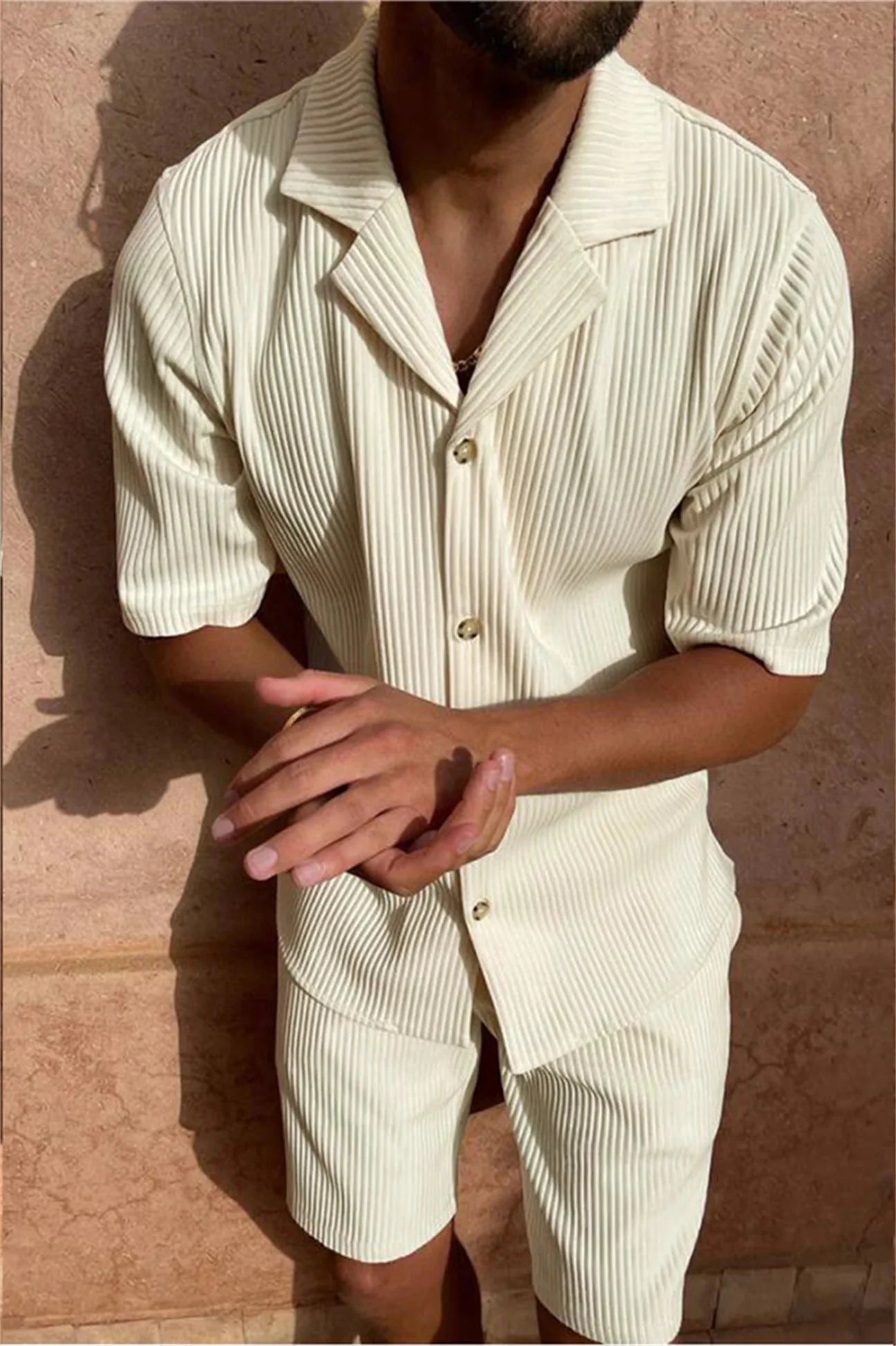 Émile | Ensemble Chemise et Short Plissé Décontracté pour Homme