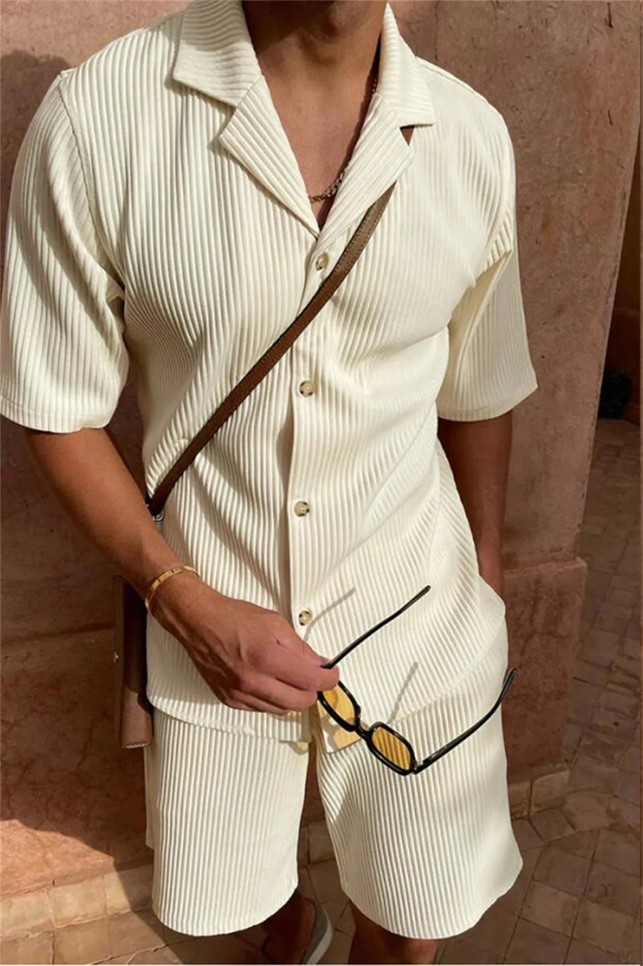 Émile | Ensemble Chemise et Short Plissé Décontracté pour Homme
