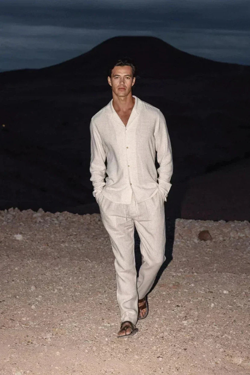 Marc | Ensemble Chemise et Pantalon en Lin Décontracté pour Homme