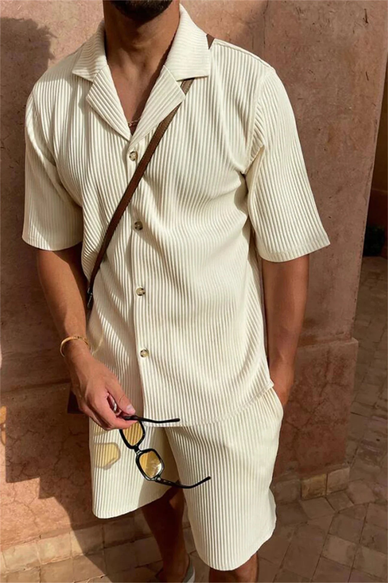 Émile | Ensemble Chemise et Short Plissé Décontracté pour Homme