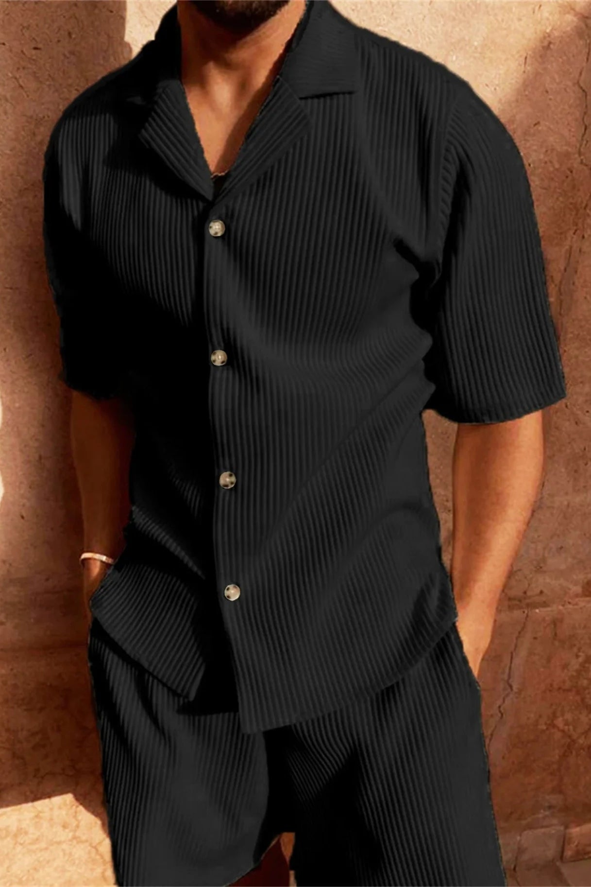 Émile | Ensemble Chemise et Short Plissé Décontracté pour Homme