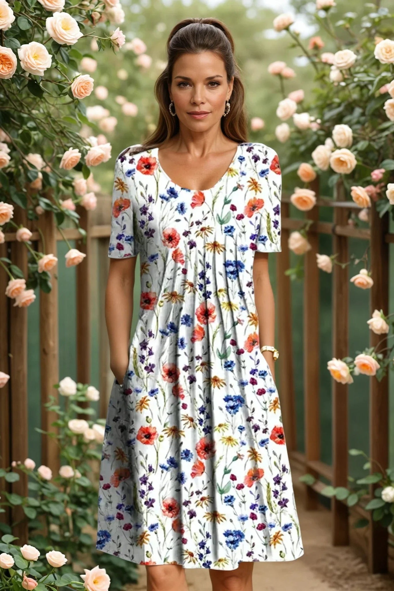 Rosalie | Robe d’Été à Imprimé Floral Champêtre